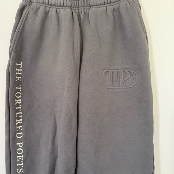 Taylor Swift TTPD Tortured Poets Gray Cozy Sweatpants - Picture 2 of 7